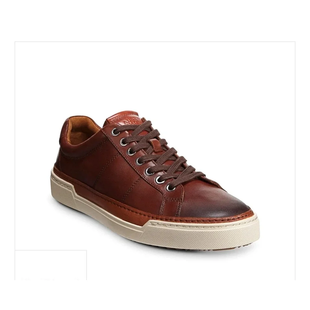 Allen Edmonds Porter Mens Leather Sneakers Brown Derby‎ Shoes Portugal MSRP $350